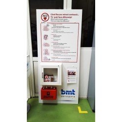 Panou de prim-ajutor in resuscitare cu cutie pentru defibrilator AED